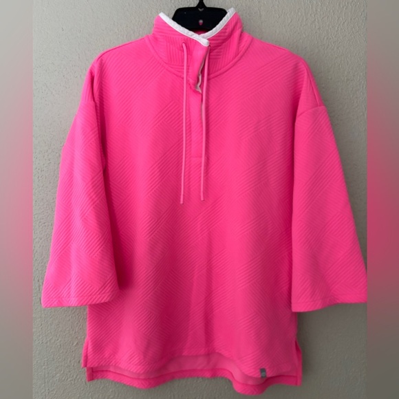 Women’s Hot Pink T by Talbots Button Pullover, Small - Picture 1 of 7